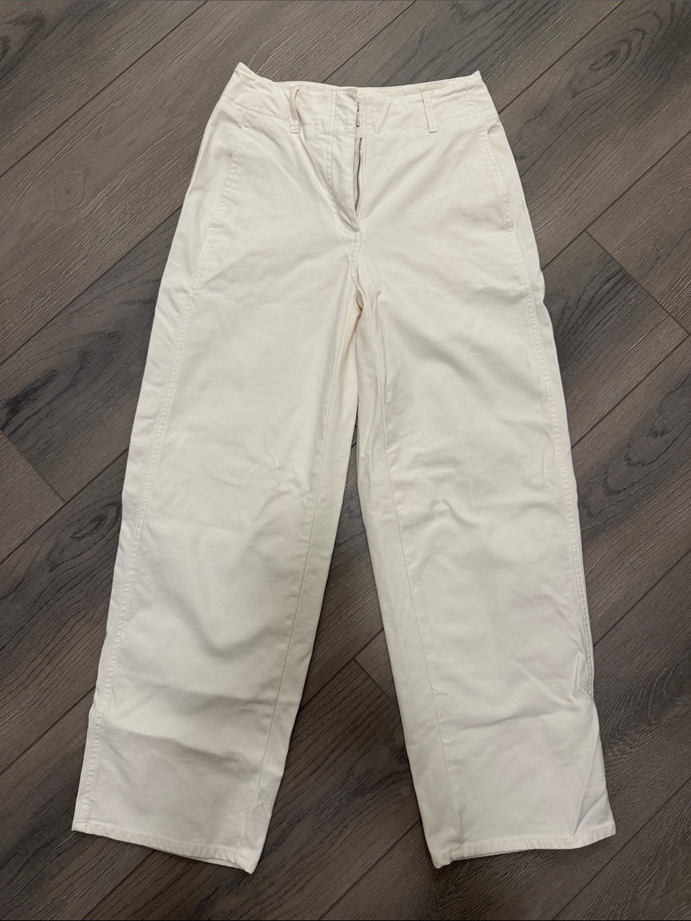 Wilfred Cream Wide-Leg Chinos